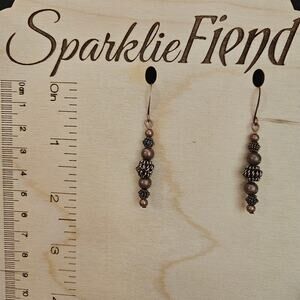 Antique copper dangle earrings